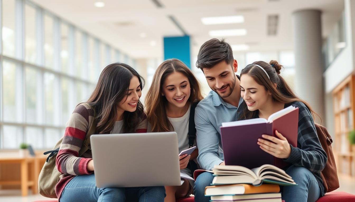 Student using a study guide to organize academic notes